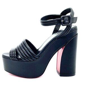 Christian Louboutin MANOLA DISCO 120 Leather Platform Heels Sandals Shoes